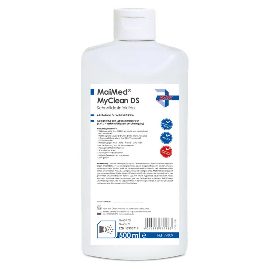 MyClean DS Flächendesinfektion – 2x 500ml, Schnelldesinfektion, 1 Liter Gesamt