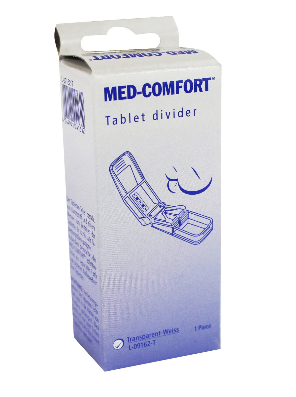 Med-Comfort Tablettenteiler 8,5 cm x 3,5 cm x 2,5 cm transparent