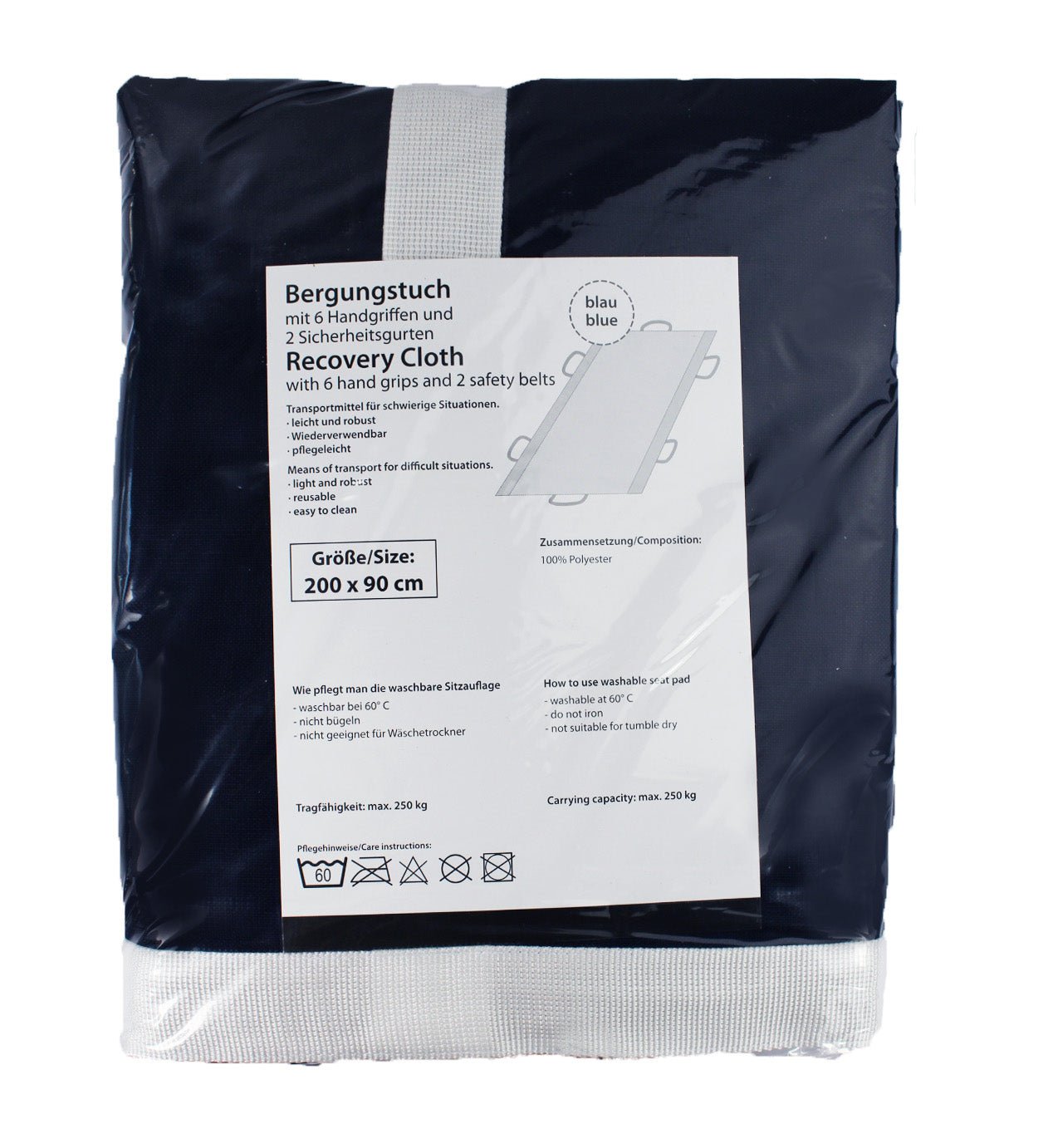 Medi-Inn Bergungstuch Umbettungstuch mit 6 Griffen 100 % Polyester blau 90 x 200 cm