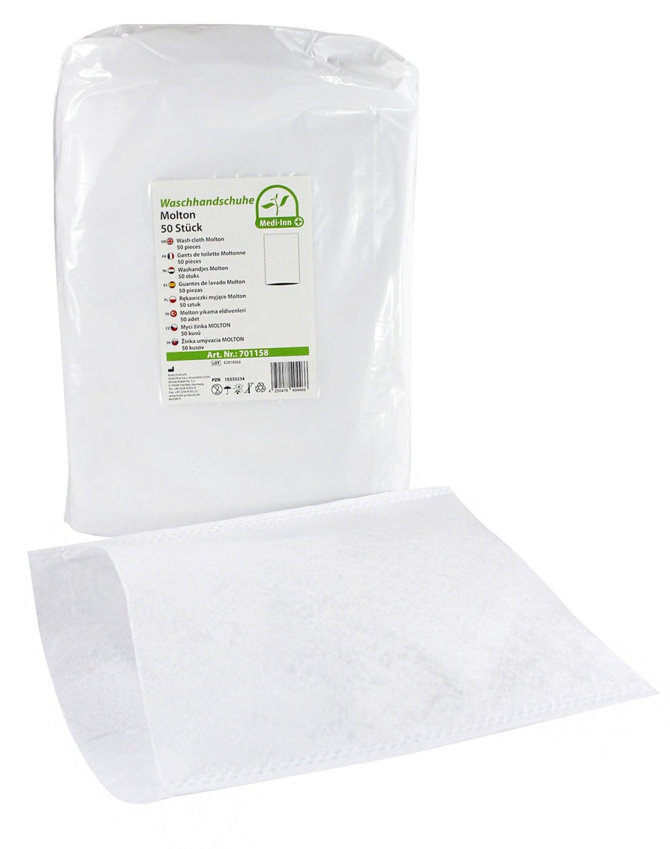 Medi-Inn Einmal-Waschhandschuhe Molton 15 x 22 cm 50er Pack