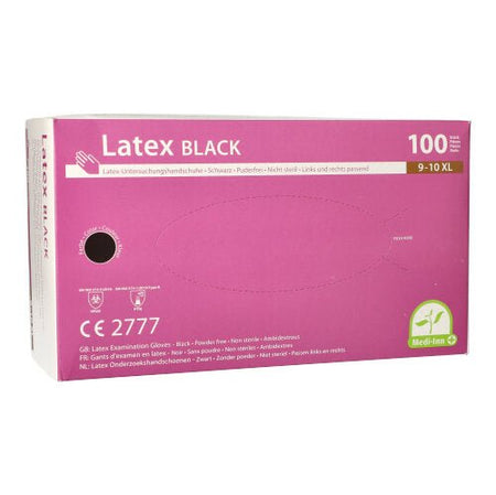 Medi-Inn Latex Black Einmalhandschuhe schwarz puderfrei