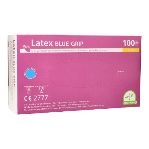 Medi-Inn Latex blue grip Einmalhandschuhe puderfrei