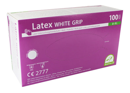 Medi-Inn Latex white grip Einmalhandschuhe puderfrei