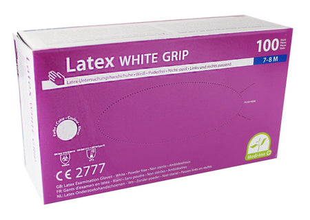 Medi-Inn Latex white grip Einmalhandschuhe puderfrei