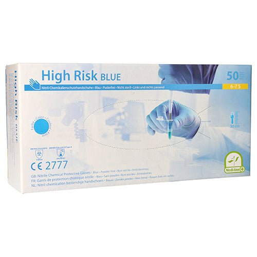 Medi-Inn Nitril High Risk blue Chemikalienschutzhandschuhe puderfrei