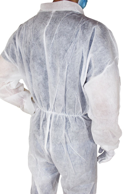 Medi-Inn PP-Overall weiß mit Reißverschluss und Hemdkragen