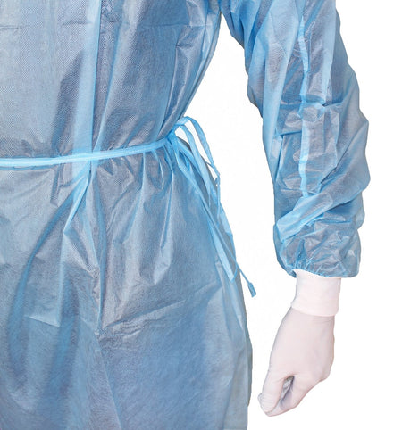 Medi-Inn PP-Schutzkittel mit Trikotbündchen & PE-Vollbeschichtung Größe L 139 x 139 cm blau