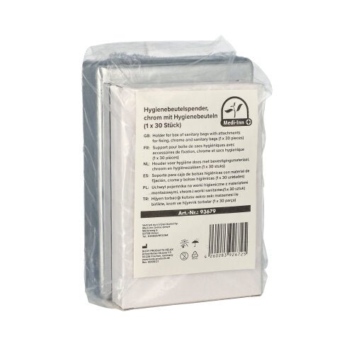 Medi-Inn Set 1 x Hygienebeutelspender chrom mit 1 x 30 Hygienebeuteln