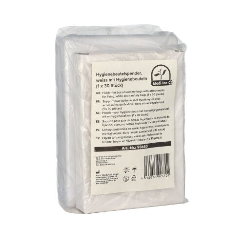 Medi-Inn Set 1 x Hygienebeutelspender weiß mit 1 x 30 Hygienebeuteln