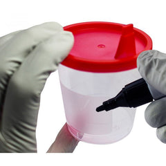 AMPRI Urinprobenbecher Mit Deckel – 125 Ml, Unsteril, 10 Stück, Praktisch Für Probenahme