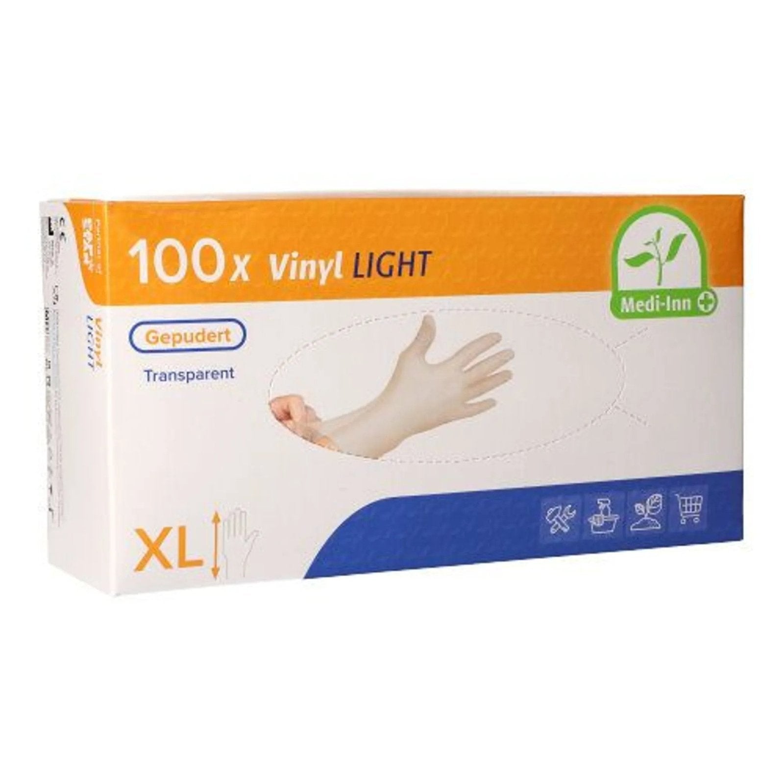 hygonorm vinyl handschuhe Medi-Inn Vinyl Light Einmalhandschuhe, transparent, gepudert