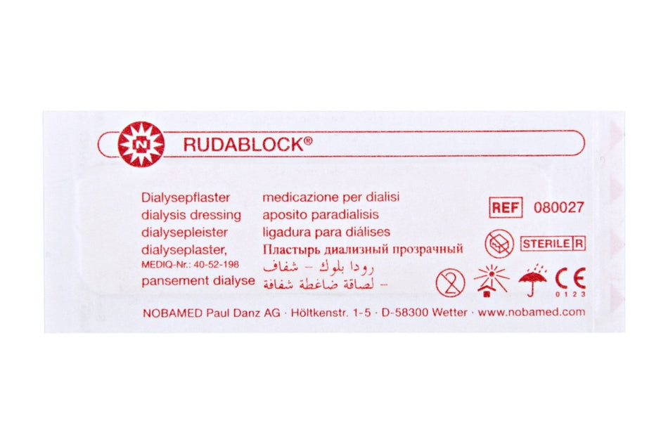 Noba Rudablock Dialysepflaster 2,5 cm x 8,5 cm weiß steril 100 Stück