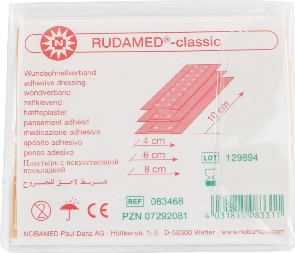 Noba Rudamed-classic Wundpflaster in Sortimentstasche 3 Pflaster in Größen 4 x 10 cm, 6 x 10 cm & 8 x 10 cm