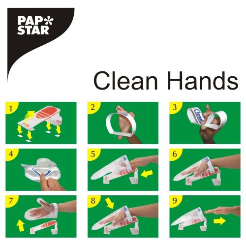 Papstar Clean Hands Base Kit Edelstahl 11,5 cm x 12,7 cm x 22 cm silber