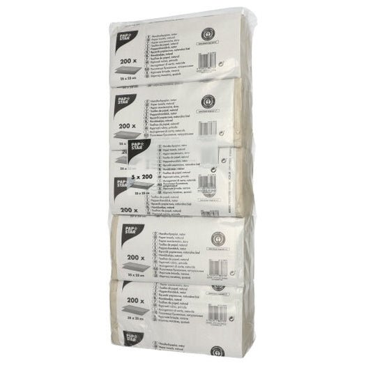 Papstar Papierhandtücher C-Falz 31 cm x 25 cm natur 1-lagig (20 x 180 Blatt = 3600 Blatt)