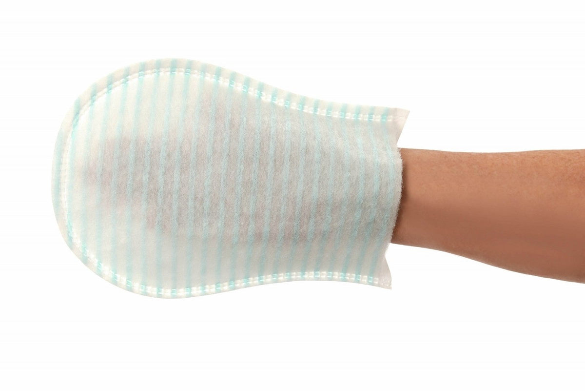 Romed Einmalwaschhandschuhe mit Seife trocken